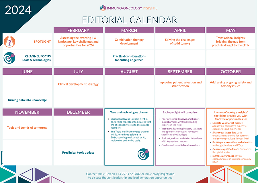 Download the Immuno-oncology Insights Editorial Calendar