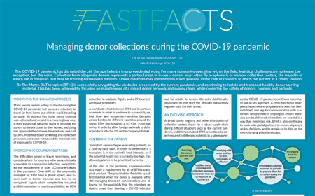 Managing donor collections during the COVID-19 pandemic