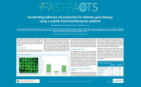 Accelerating adherent cell production for diabetes gene therapy using a scalable fixed-bed bioreactor platform