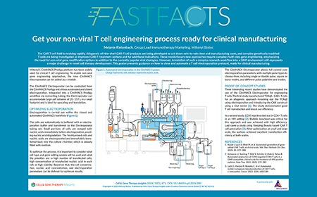 Get your non-viral T cell engineering process ready for clinical manufacturing