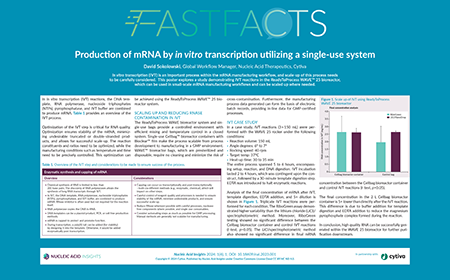 Production of mRNA by in vitro transcription utilizing a single-use system