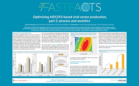 Optimizing HEK293-based viral vector production, part 2: process and analytics