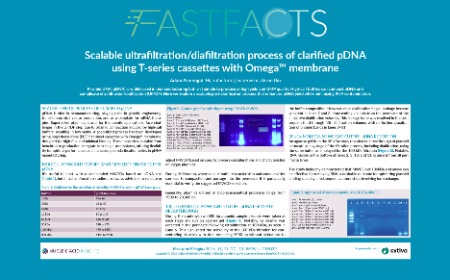 Scalable ultrafiltration/diafiltration process of clarified pDNA using T-series cassettes with Omega™ membrane